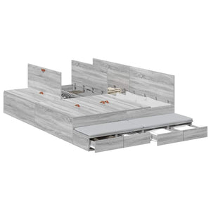 Aufbewahrungsbett 160 cm Grau Sonoma