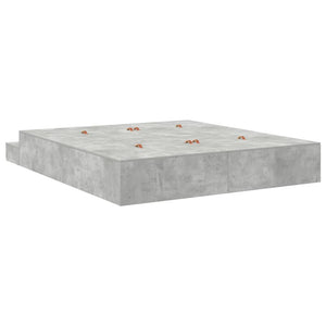 Bettgestell mit Stauraum Beton Grau 180 cm