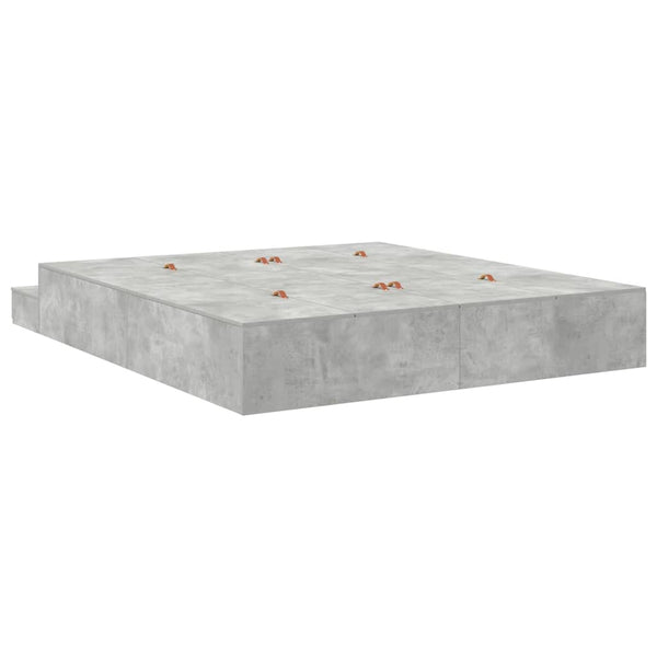 Bettgestell mit Stauraum Beton Grau 180 cm