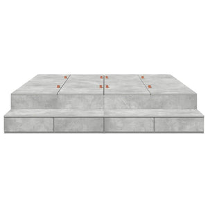 Bettgestell mit Stauraum Beton Grau 180 cm