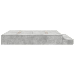 Bettgestell mit Stauraum Beton Grau 180 cm