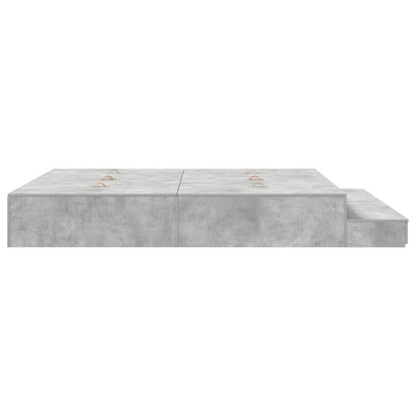 Bettgestell mit Stauraum Beton Grau 180 cm