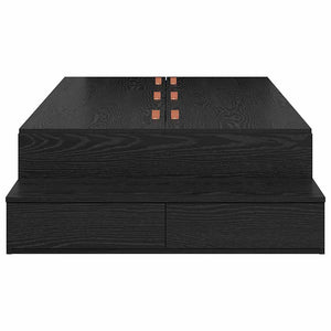 Aufbewahrungsbettgestell 75 cm Schwarz Eichen-Optik