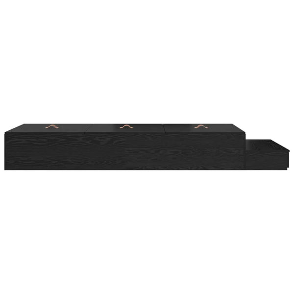 Aufbewahrungsbettgestell 75 cm Schwarz Eichen-Optik