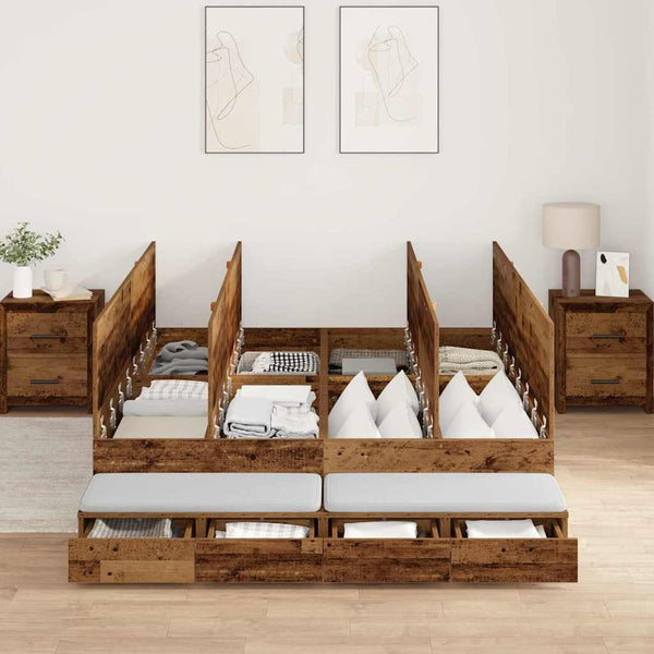 Aufbewahrungsbett 140 cm Altholz
