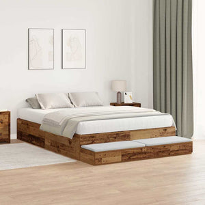 Aufbewahrungsbett 140 cm Altholz