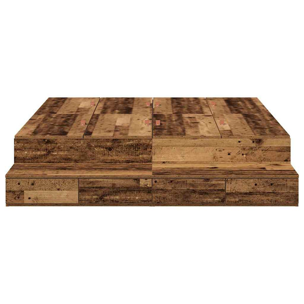 Aufbewahrungsbett 140 cm Altholz
