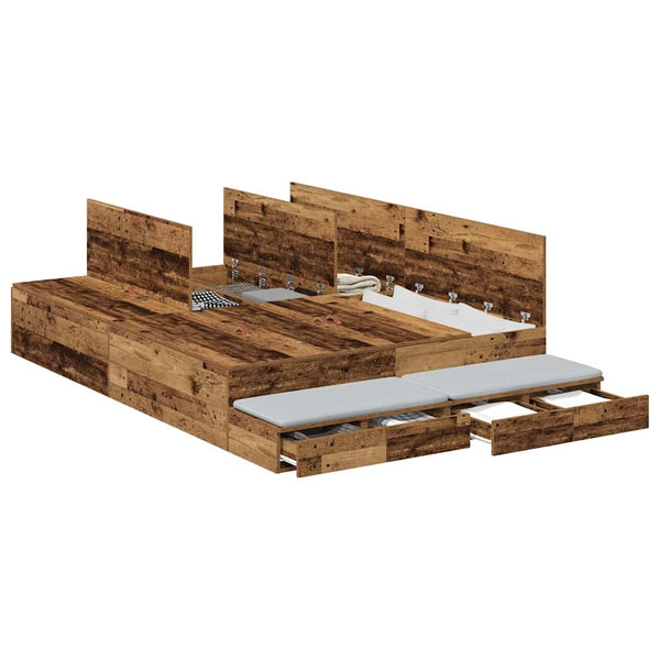 Aufbewahrungsbett 140 cm Altholz