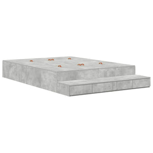 Aufbewahrungsbettgestell 135 cm Beton Grau