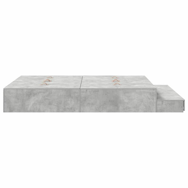 Aufbewahrungsbettgestell 135 cm Beton Grau