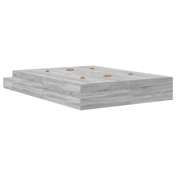 Aufbewahrungsbett 135 cm Graues Sonoma