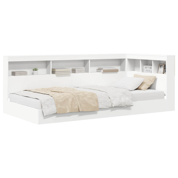Bücherregal Bett Weiß 90x200 cm