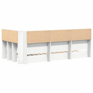 Bücherregal Bett Weiß 90x200 cm
