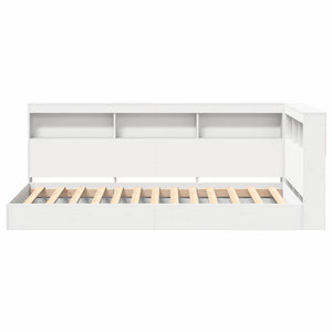 Bücherregal Bett Weiß 90x200 cm