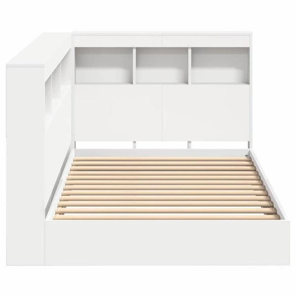 Bücherregal Bett Weiß 90x200 cm