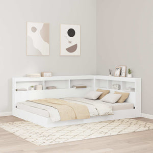 Bücherregal Bett Weiß 140x200 cm