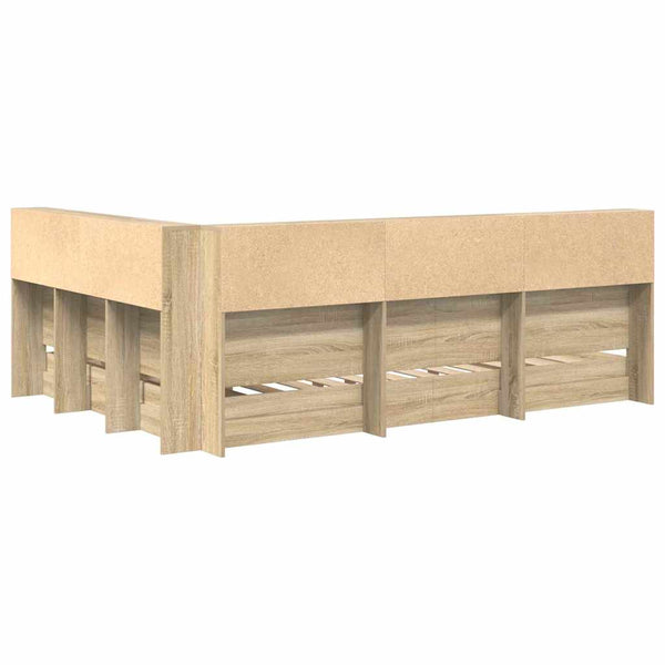 Bücherregal Bett 140x200 Sonoma Eiche