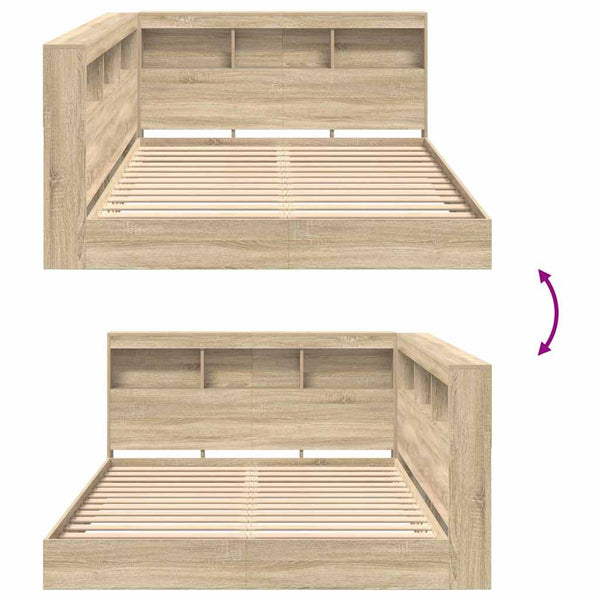 Bücherregal Bett 140x200 Sonoma Eiche