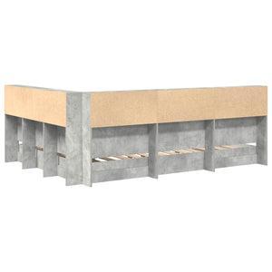 Bücherregal Bett Betongrau 140x200 cm