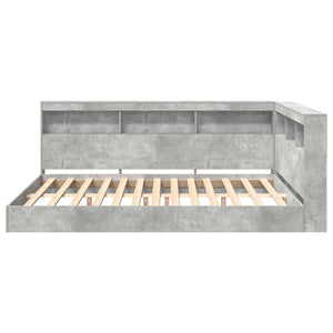 Bücherregal Bett Betongrau 140x200 cm
