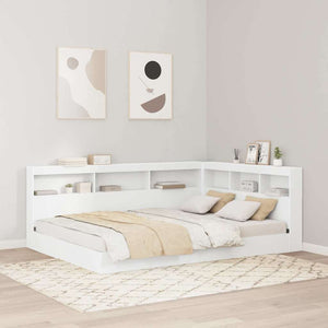 Bücherregal Bett Weiß 160x200 cm