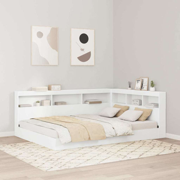 Bücherregal Bett Weiß 160x200 cm