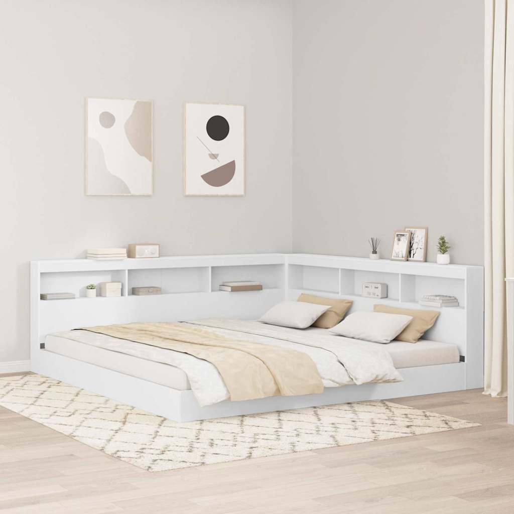 Bücherregal Bett Weiß 180x200 cm