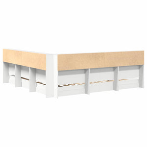 Bücherregal Bett Weiß 180x200 cm