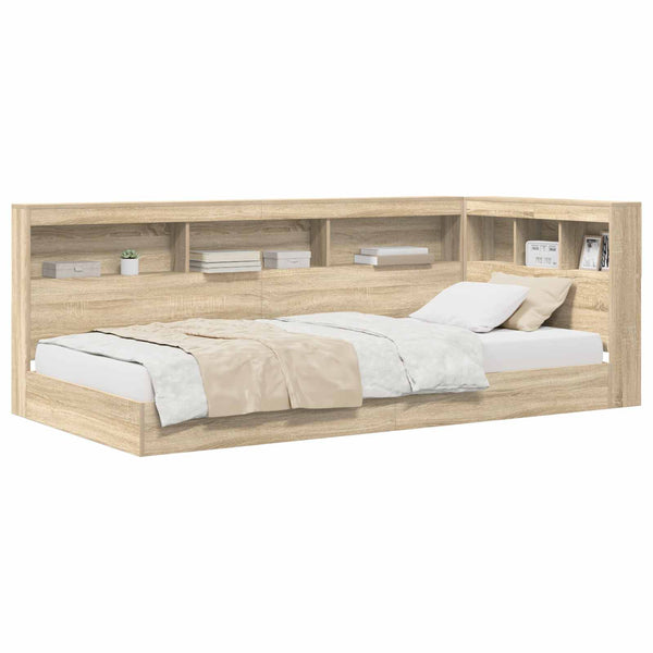 Bücherregal Bett 75x190 cm Sonoma Eiche