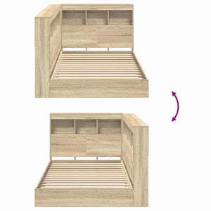 Bücherregal Bett 75x190 cm Sonoma Eiche