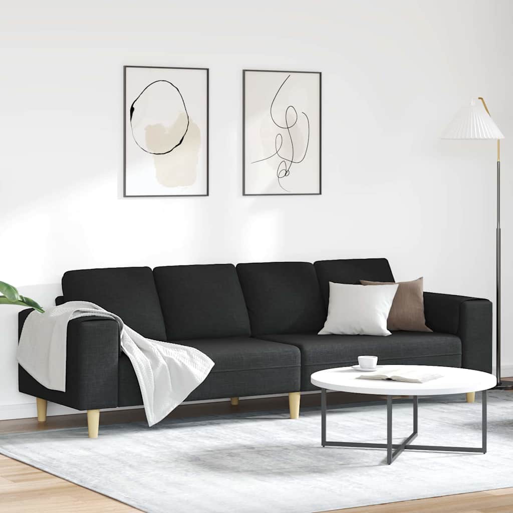 Schwarzes Wohnzimmer Sofa Polyester 250cm