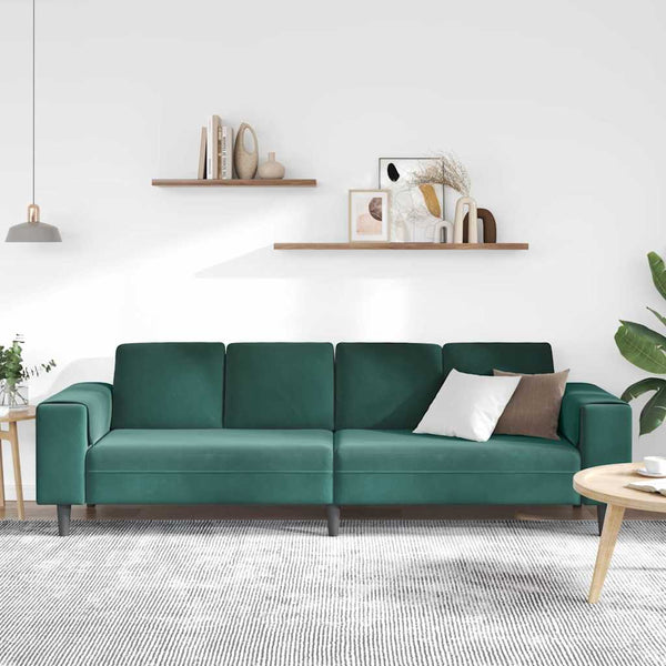 Dunkelgrüne Wohnzimmer Couch 250 cm