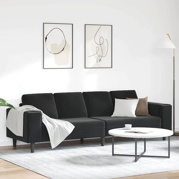 Schwarze Wohnzimmer Couch, 250 cm