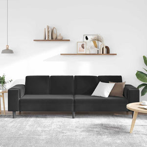 Schwarze Wohnzimmer Couch, 250 cm