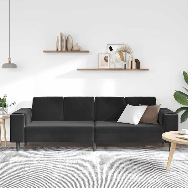 Schwarze Wohnzimmer Couch, 250 cm