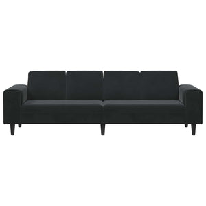 Schwarze Wohnzimmer Couch, 250 cm