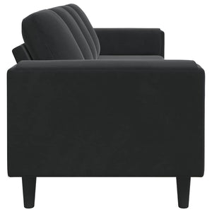 Schwarze Wohnzimmer Couch, 250 cm
