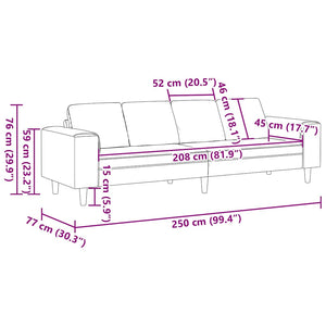 Creme Wohnzimmer Couch 250 cm