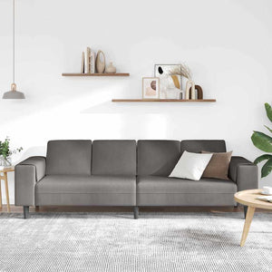 Hellgraues Cord Sofa 250 cm