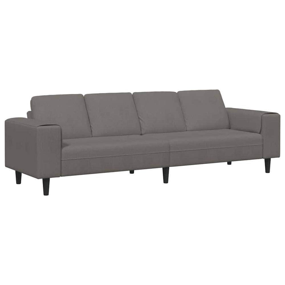 Hellgraues Cord Sofa 250 cm