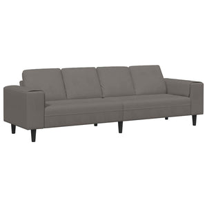 Hellgraues Cord Sofa 250 cm