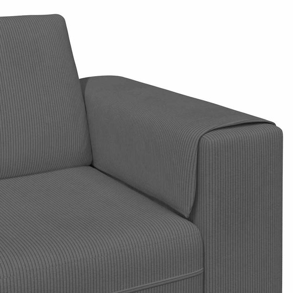 Dunkelgraues Cord Sofa 250 cm