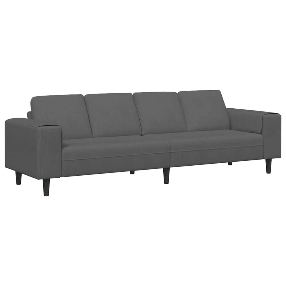 Dunkelgraues Cord Sofa 250 cm