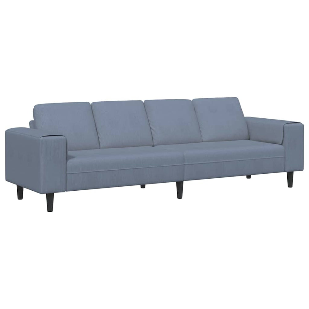 Blaues Cord Sofa 250 cm