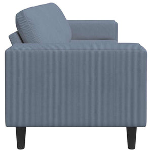 Blaues Cord Sofa 250 cm