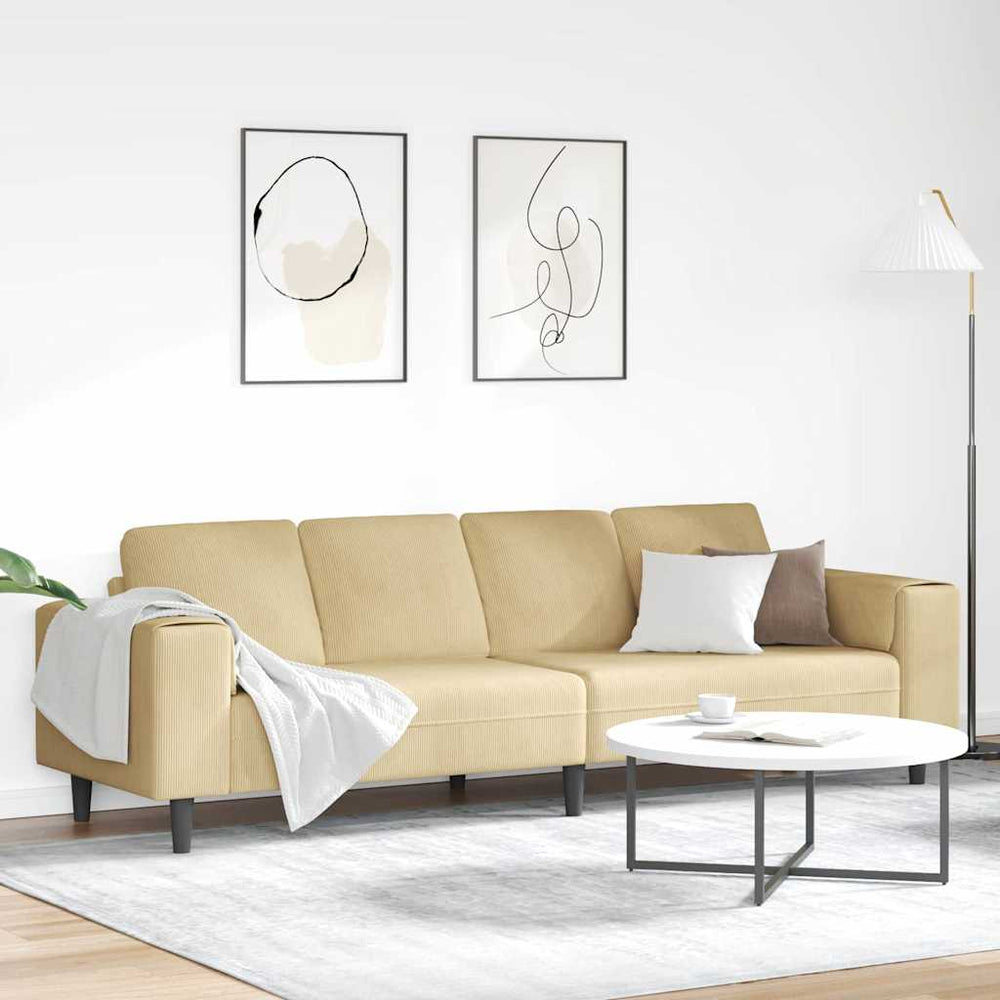 Grau-Grünes Cord Sofa 250 cm