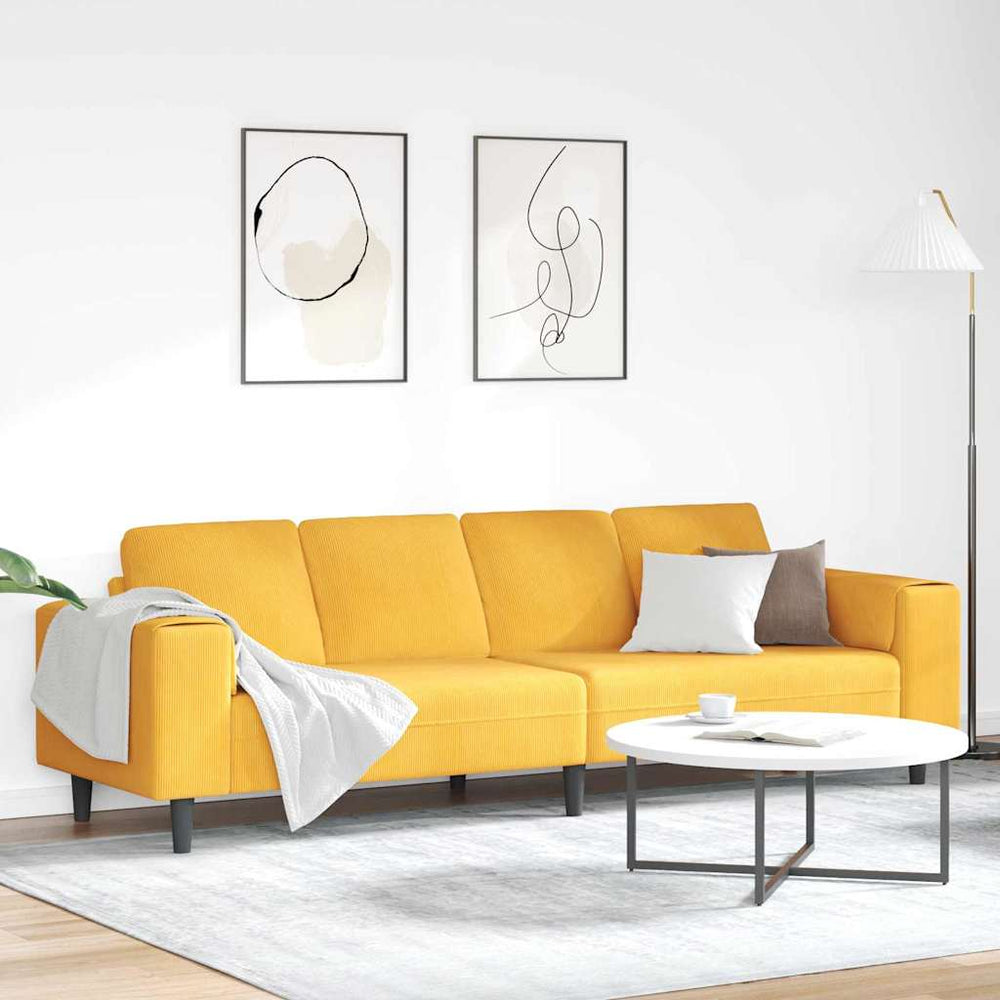 Helles Gelb Cord Sofa 250 cm