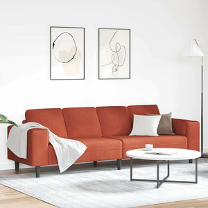 Cord Sofa Rot-Orange 250 cm