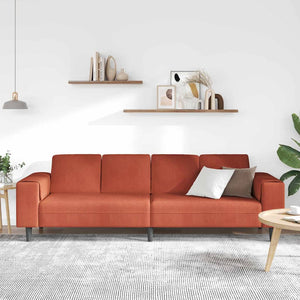 Cord Sofa Rot-Orange 250 cm