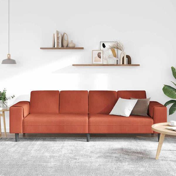 Cord Sofa Rot-Orange 250 cm